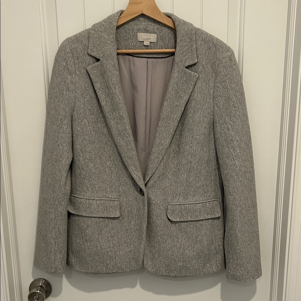 LOFT Grey Blazer Size 14